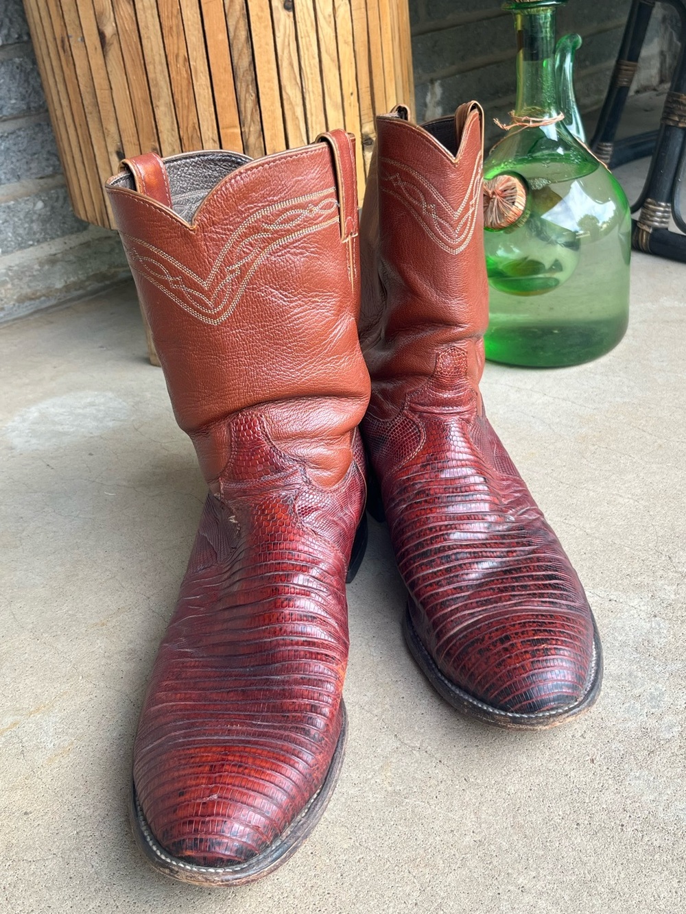 Justin exotic lizard western boots